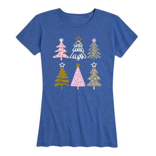 Hand Drawn Christmas Trees - Women's Short Sleeve T-Shirt