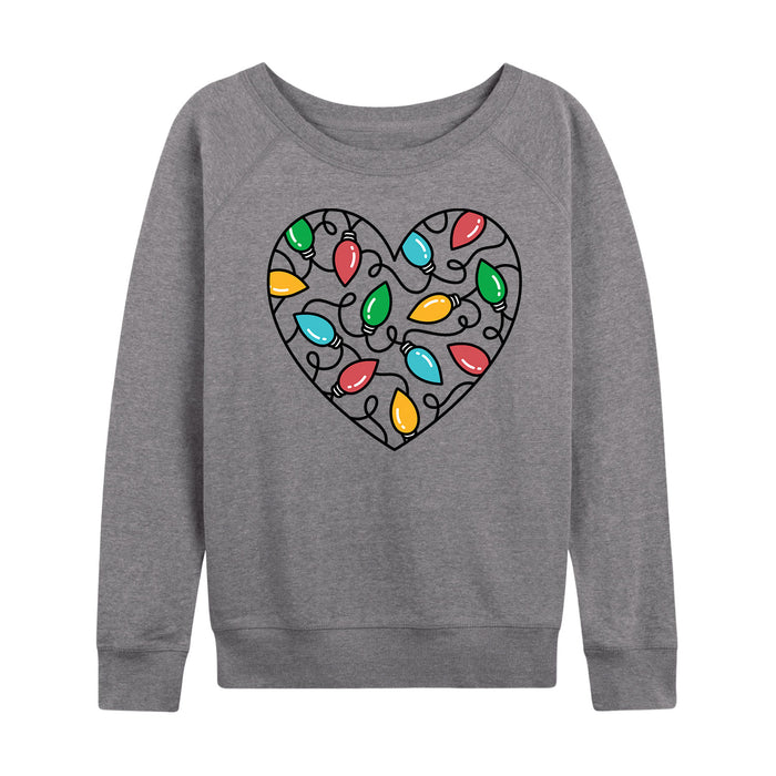 Heart Christmas Lights - Women's Lightweight French Terry Pullover