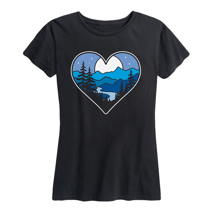 Nordic Winter Scene Heart - Women's Short Sleeve T-Shirt
