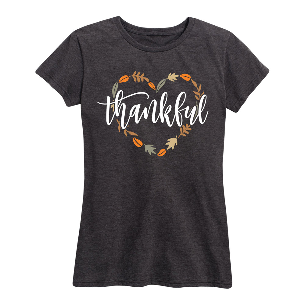 Thankful Leaf Heart - Women's Short Sleeve Graphic T-Shirt