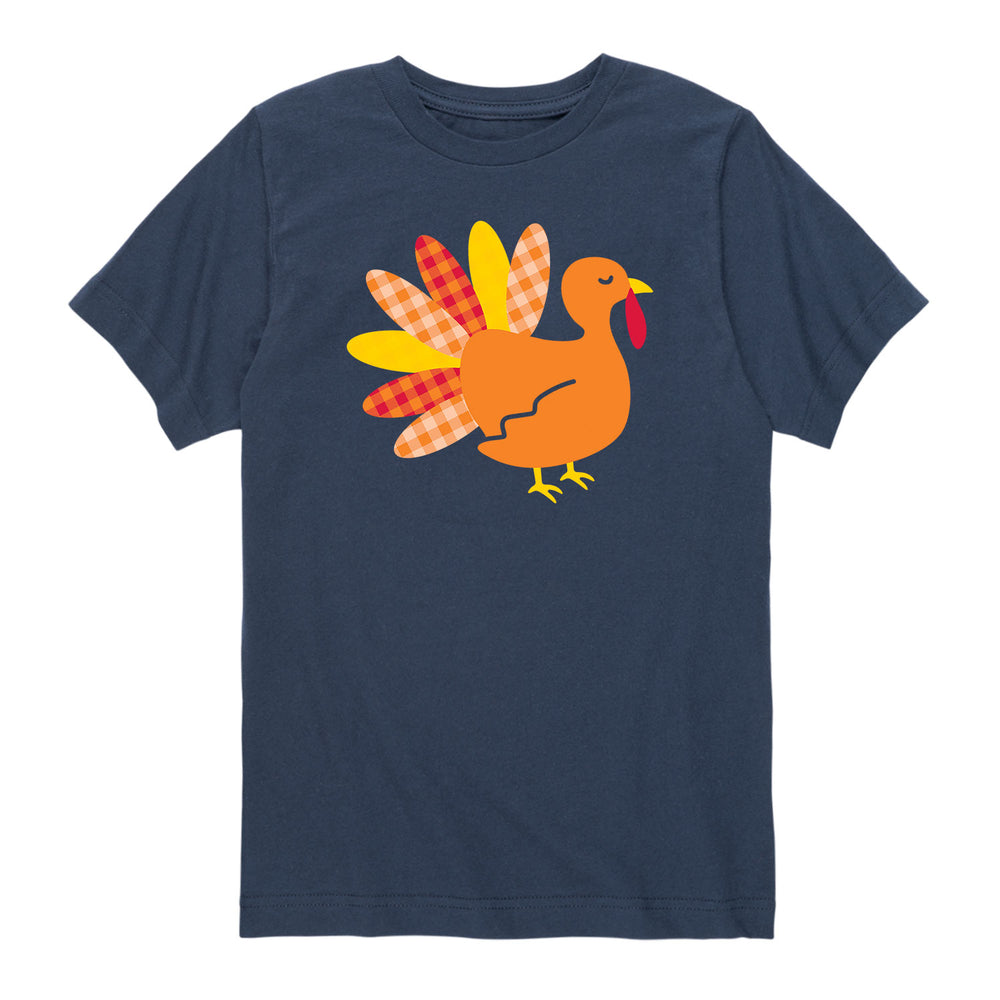 Plaid Turkey - Toddler And Youth Short Sleeve Graphic T-Shirt