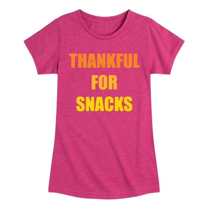 Thankful For Snacks - Toddler And Youth Girls Short Sleeve Graphic T-Shirt