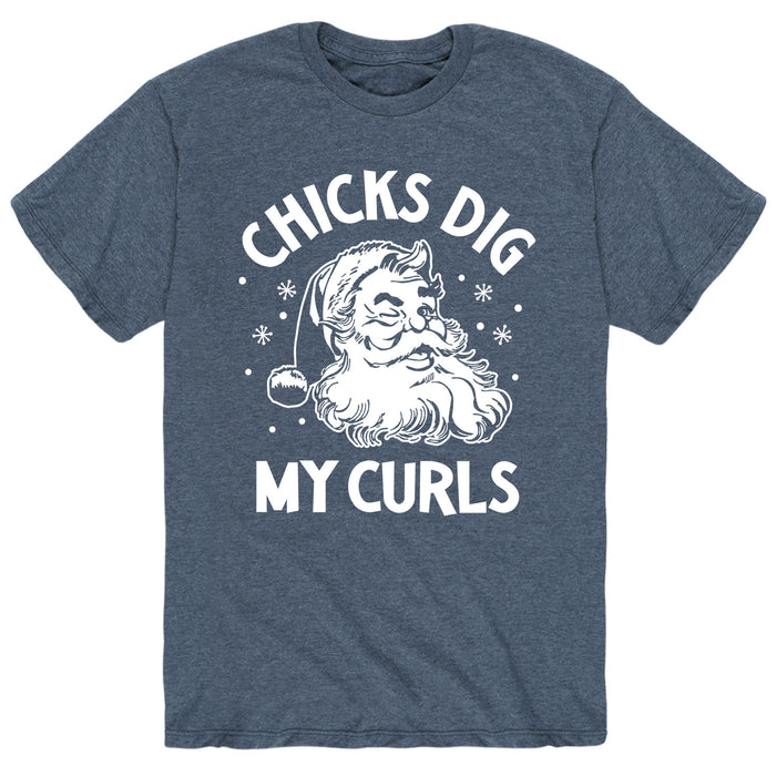 Chicks Dig Curls Santa - Men's Short Sleeve T-Shirt