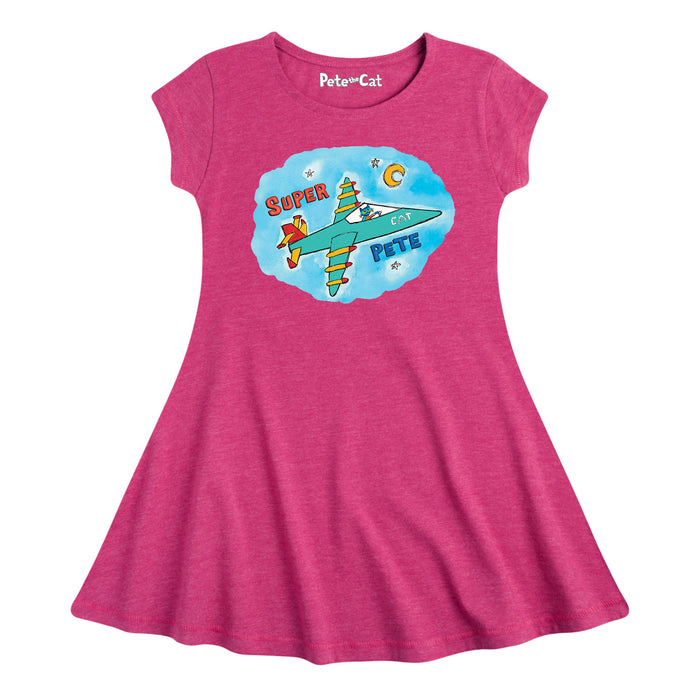Super Pete In Jet - Youth & Toddler Girls Fit and Flare Dress