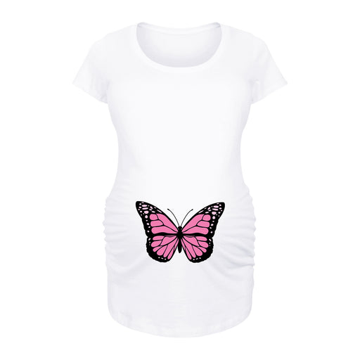 Butterfly Pink - Maternity Short Sleeve T-Shirt