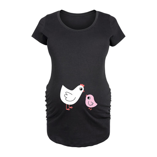 Mama Baby Chicken Pink - Maternity Short Sleeve T-Shirt