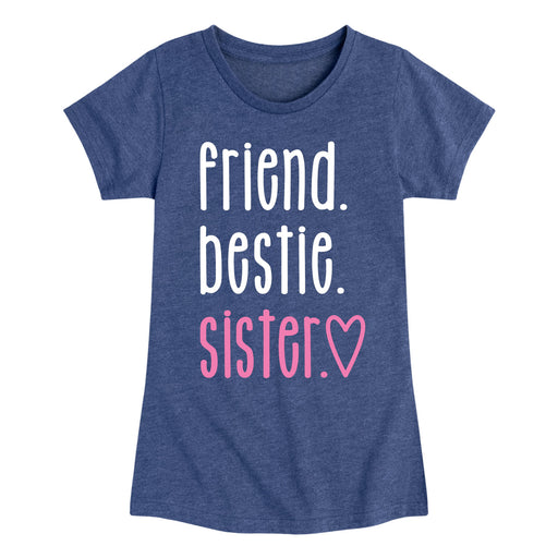 Friend Bestie Sister - Youth & Toddler Girls Short Sleeve T-Shirt