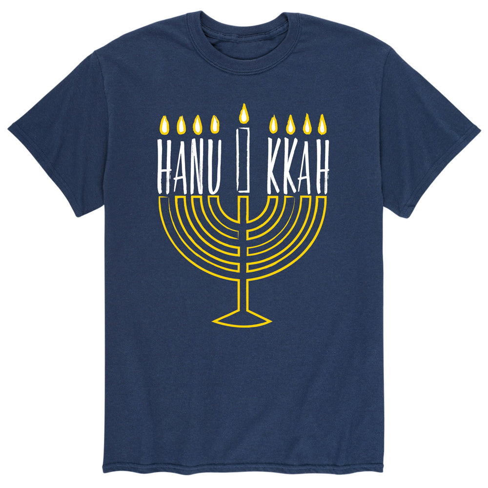 Hanukkah Menorah - Men's Short Sleeve Graphic T-Shirt