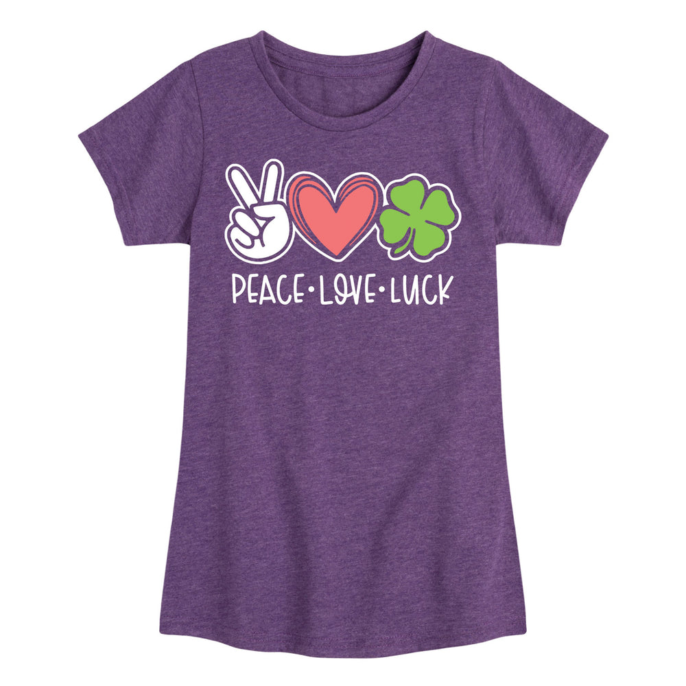 Peace Love Luck - Youth & Toddler Girls Short Sleeve T-Shirt