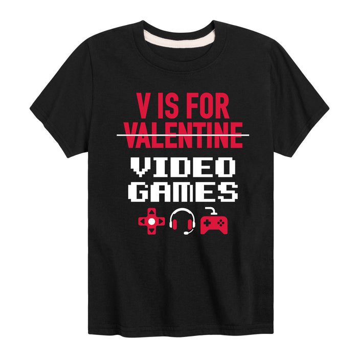 V Is For Video Games - Toddler And Youth Short Sleeve Graphic T-Shirt