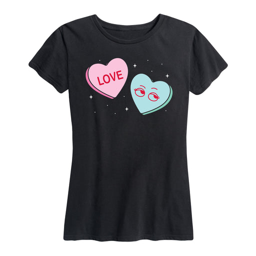 Love Eye Roll Hearts - Women's Short Sleeve T-Shirt
