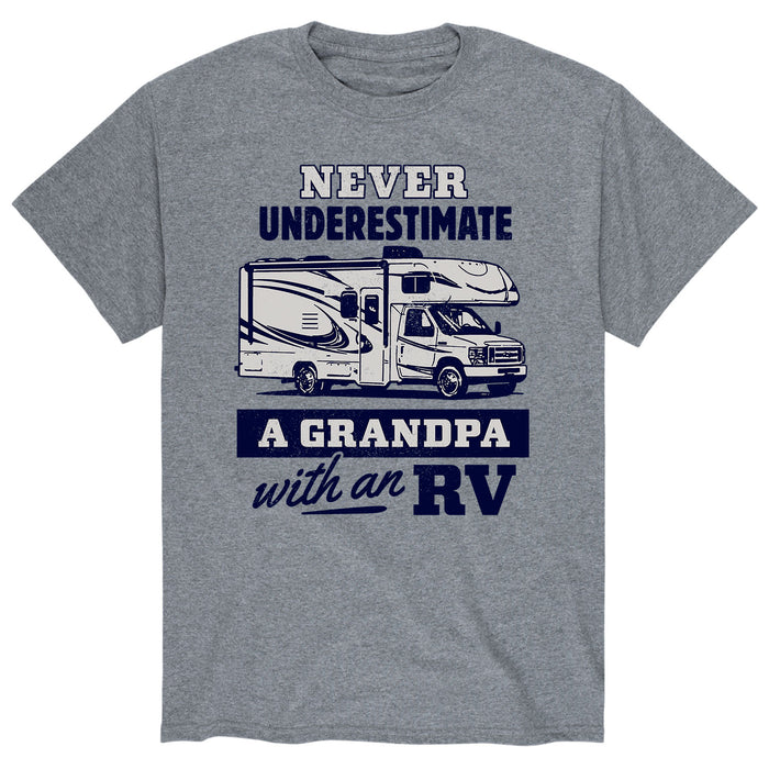 Never Underestimate Grandpa RV - Men's Short Sleeve T-Shirt