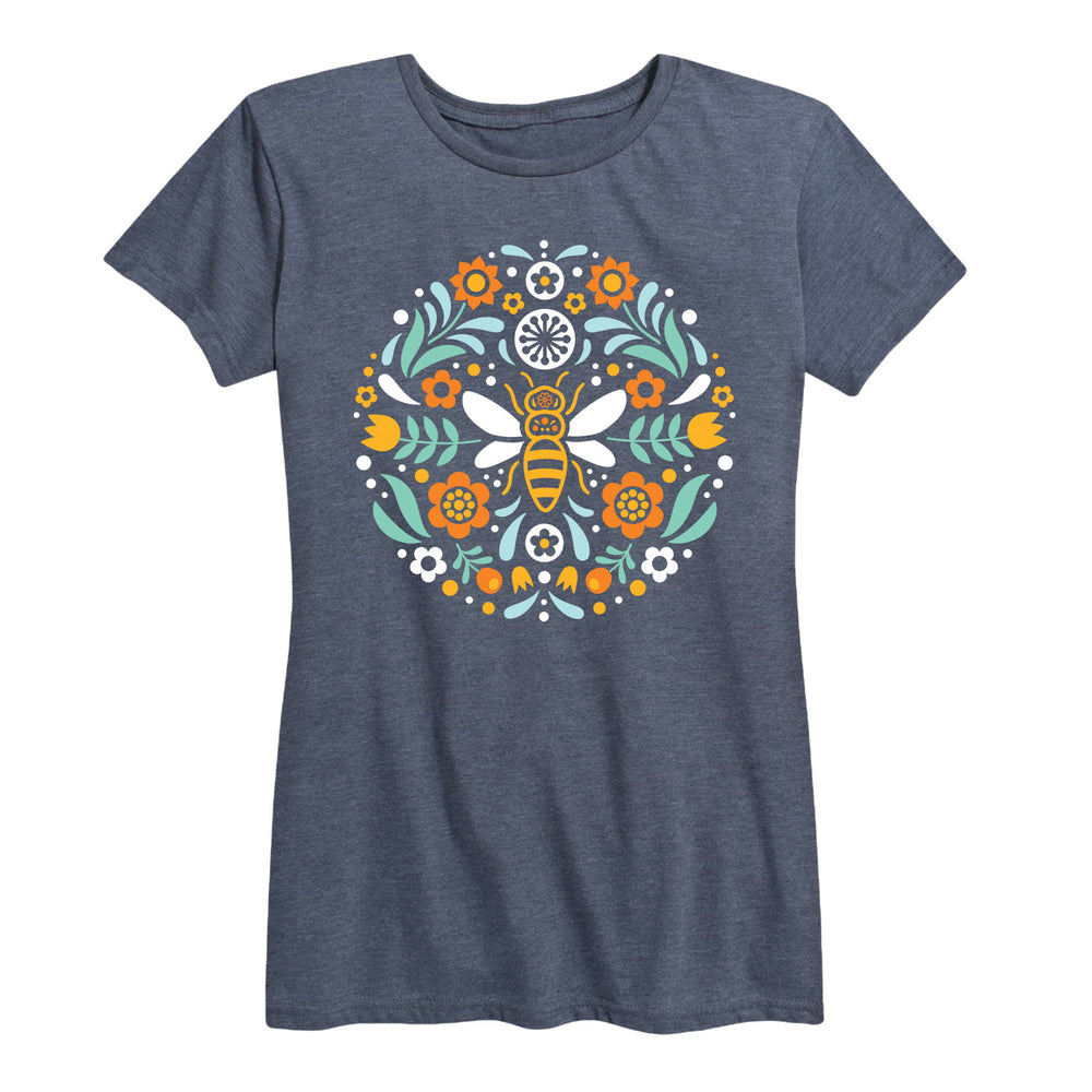 Scandinavian Bee Circular Design - Women's Short Sleeve T-Shirt
