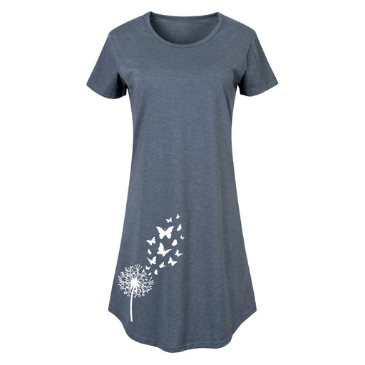 Dandelions With Butterflies - Women's Short Sleeve Dress