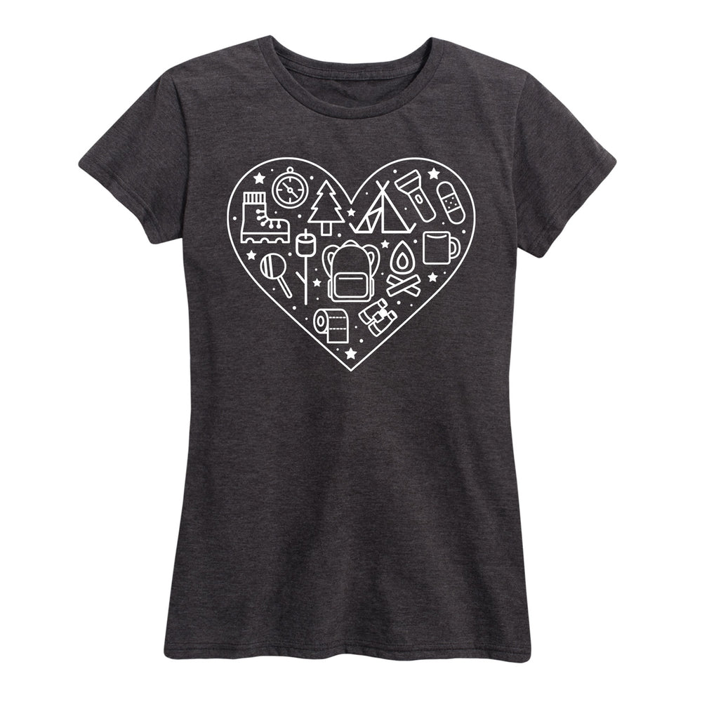 Camping Icons Heart - Women's Short Sleeve T-Shirt