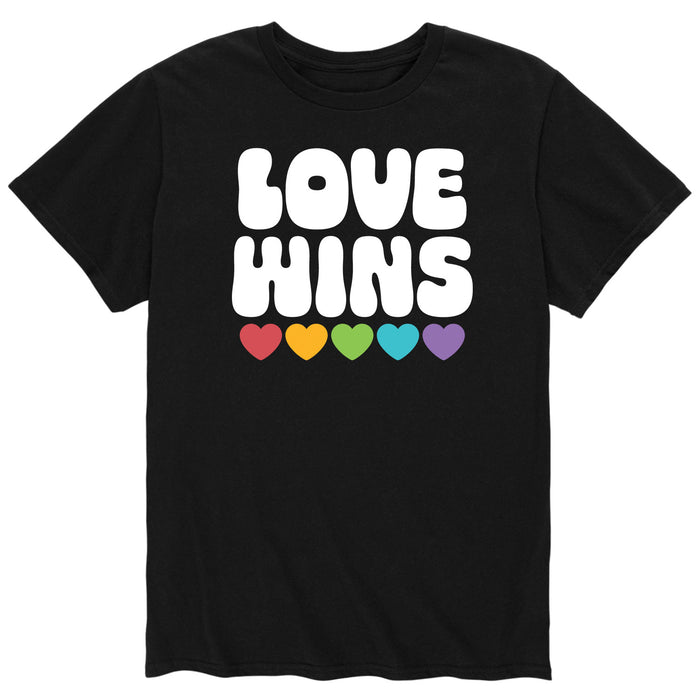 Love Wins Rainbow Hearts - Men's Short Sleeve Graphic T-Shirt