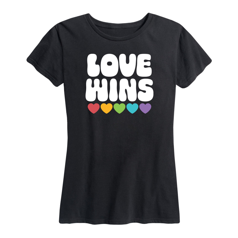Women's Love Heart Pride Rainbow White T-Shirt 