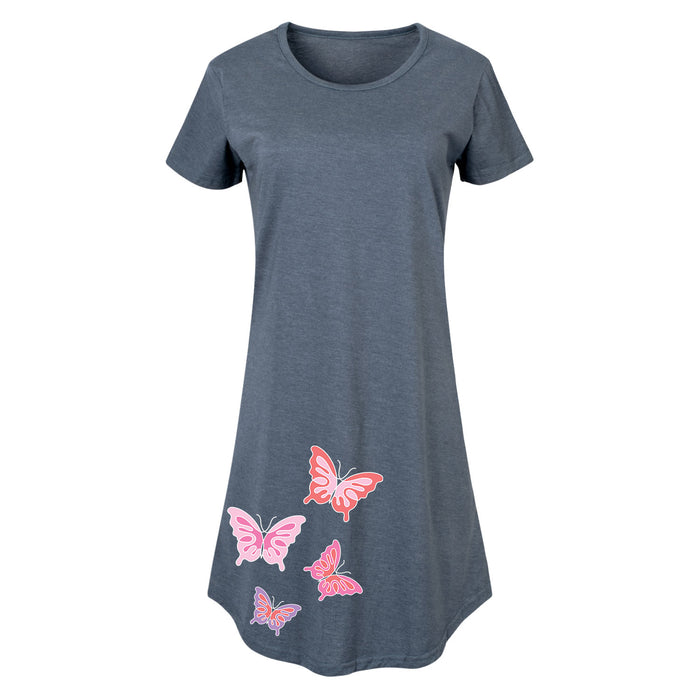 Abstract Butterflies - Women's Short Sleeve Dress