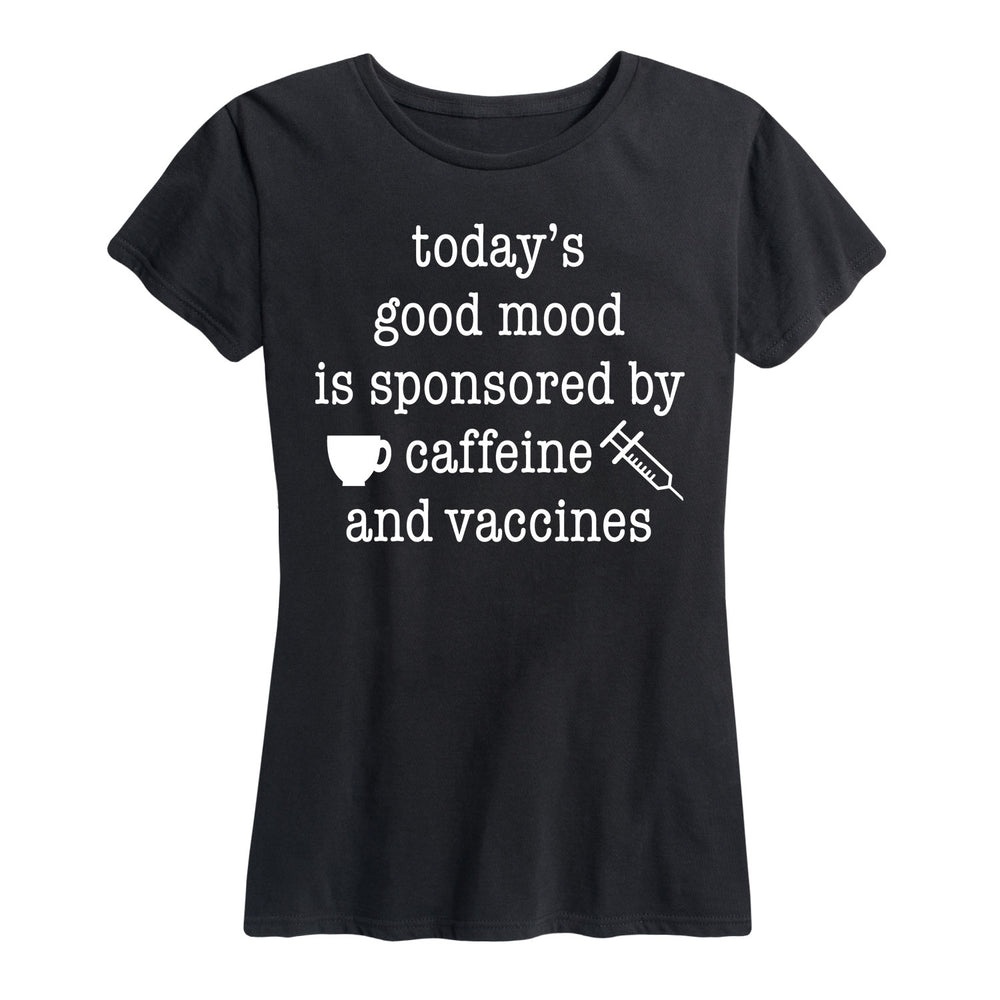 Good Mood Sponsored Caffeine Vaccines - Women's Short Sleeve Graphic T-Shirt