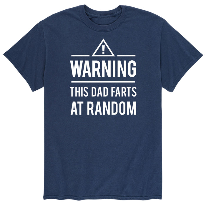 Warning Dad Farts Random - Men's Short Sleeve Graphic T-Shirt