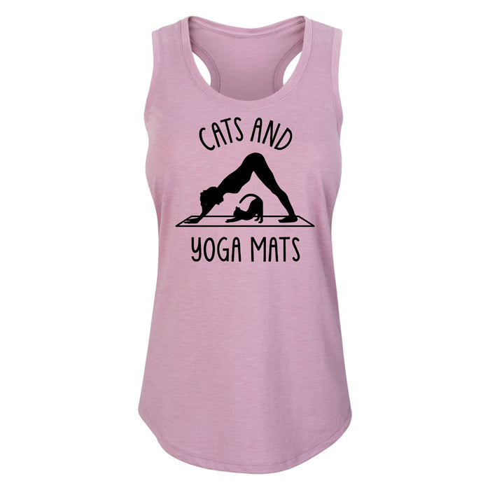 Cats And Yoga Mats - Women's Racerback Graphic Tank