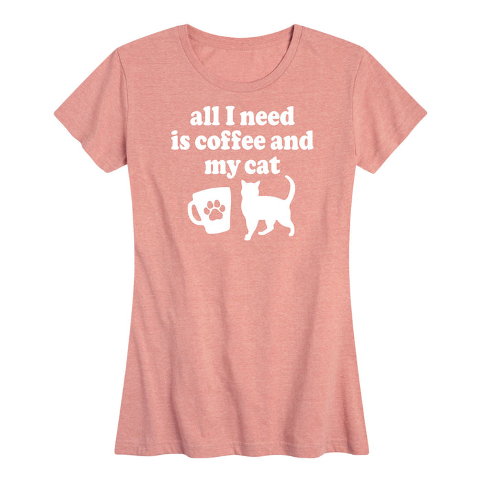 Coffee And Cat - Women's Short Sleeve Graphic T-Shirt