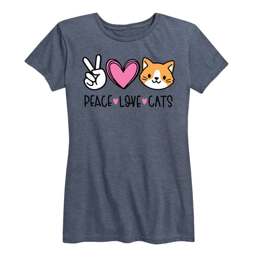 Peace Love Cats - Women's Short Sleeve Graphic T-Shirt