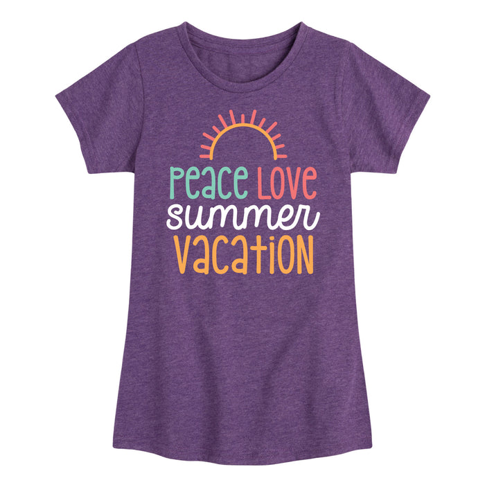 Peace Love Summer Vacation - Toddler and Youth Girls Short Sleeve T-Shirt