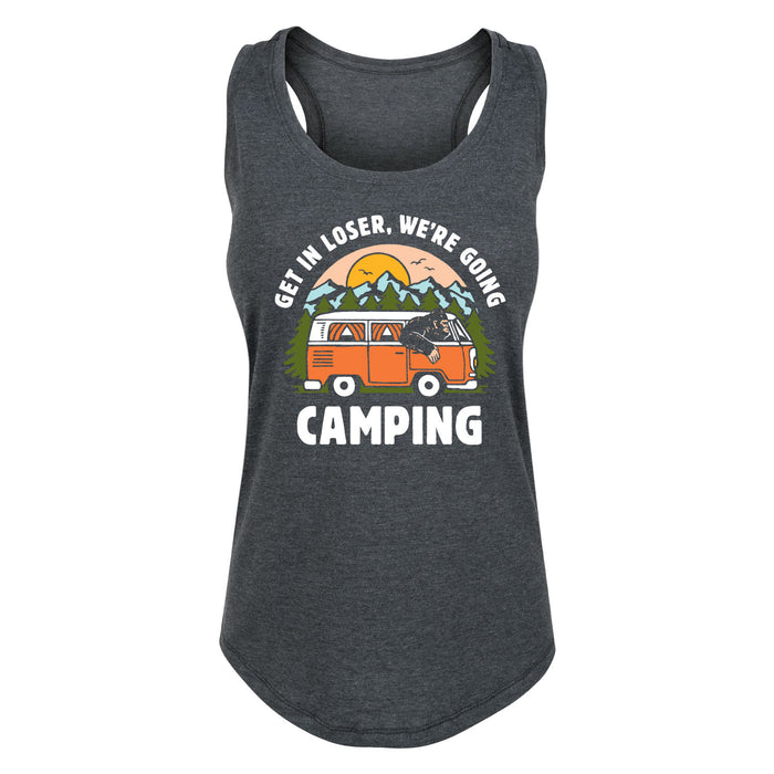 Sasquatch Get In Loser Camping - Women's Racerback Tank