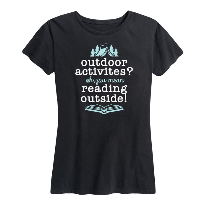 Outdoor Activities Reading Outside - Women's Short Sleeve Graphic T-Shirt
