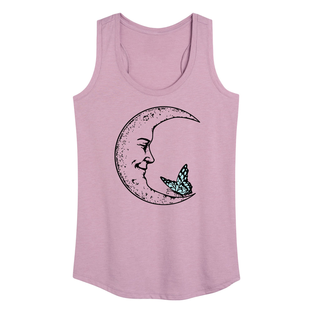 Moon Looking At Butterfly - Women's Racerback Graphic Tank