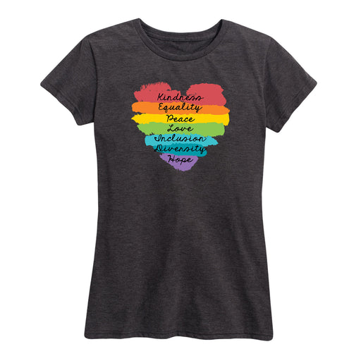 Positivity Rainbow Heart - Women's Short Sleeve T-Shirt