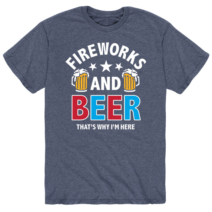 Fireworks And Beer - Men's Short Sleeve Graphic T-Shirt