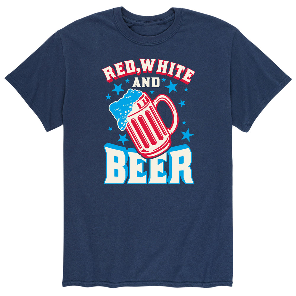 Red White and Beer - Men's Short Sleeve Graphic T-Shirt
