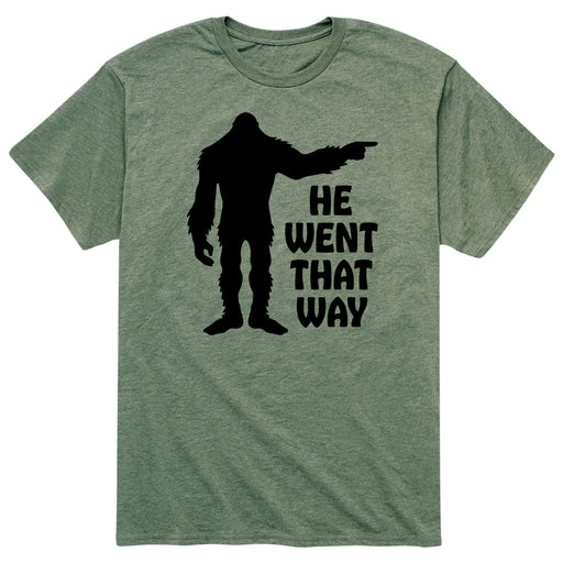 Sasquatch He Went That Way - Men's Short Sleeve T-Shirt