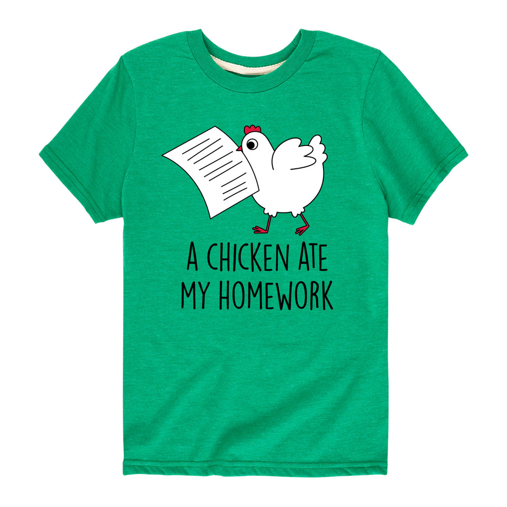 A Chicken Ate My Homework - Youth & Toddler Short Sleeve T-Shirt