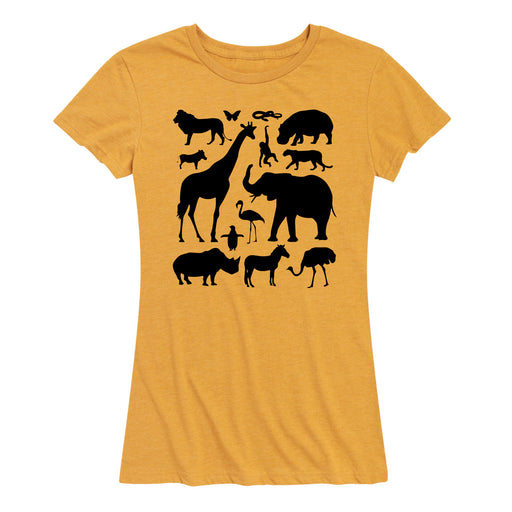 Silhouetted Zoo Animals - Women's Short Sleeve T-Shirt