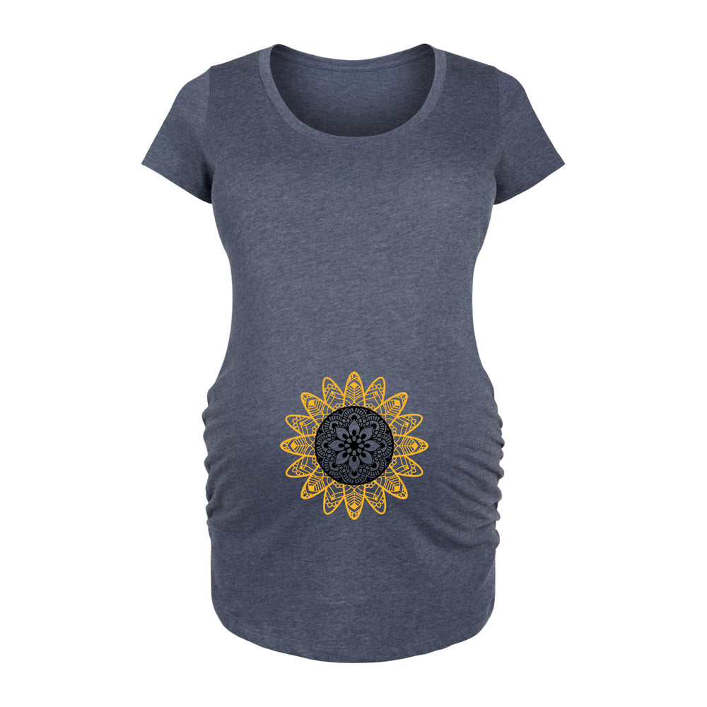 Sunflower Mandala - Maternity Short Sleeve T-Shirt