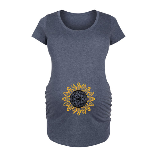 Sunflower Mandala - Maternity Short Sleeve T-Shirt
