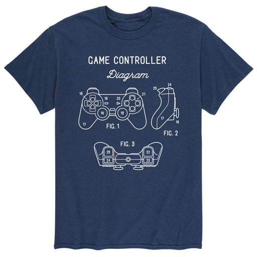 Game Controller Diagram - Men's Short Sleeve T-Shirt