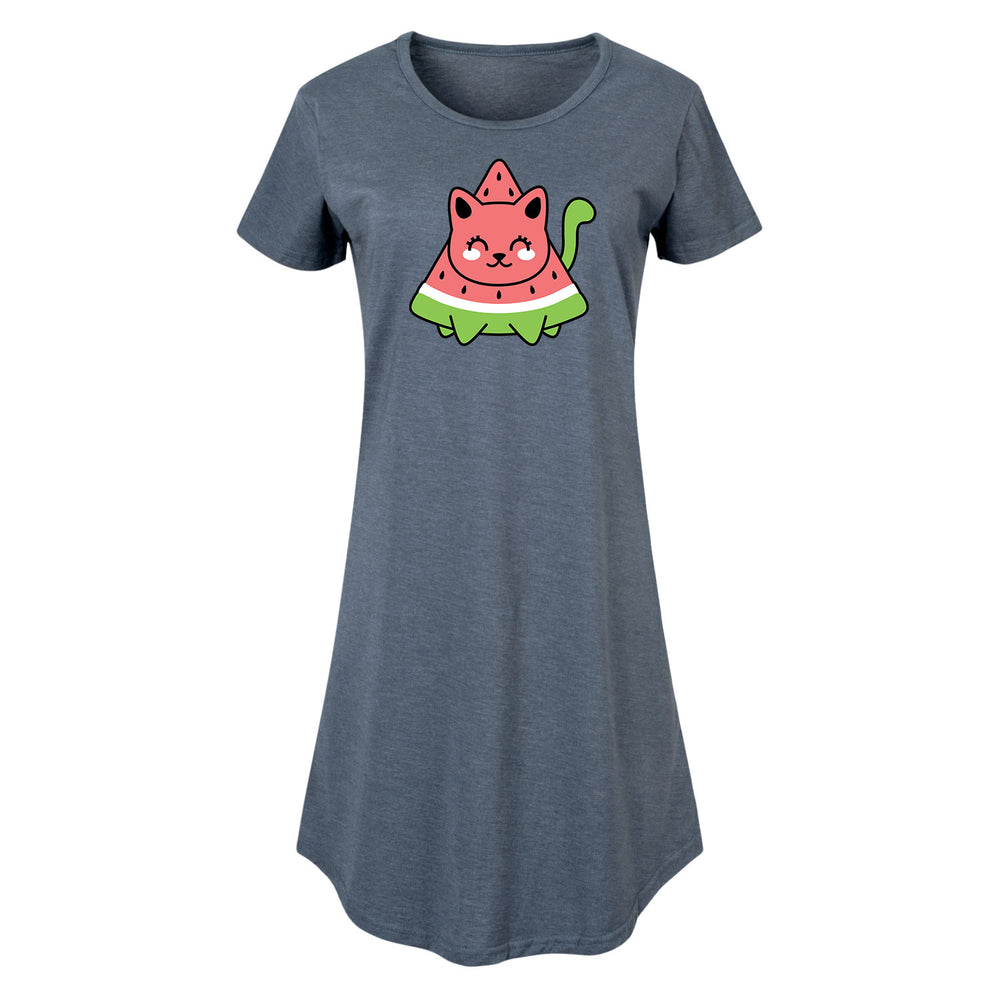 Watermelon Cat - Women's Short Sleeve Dress
