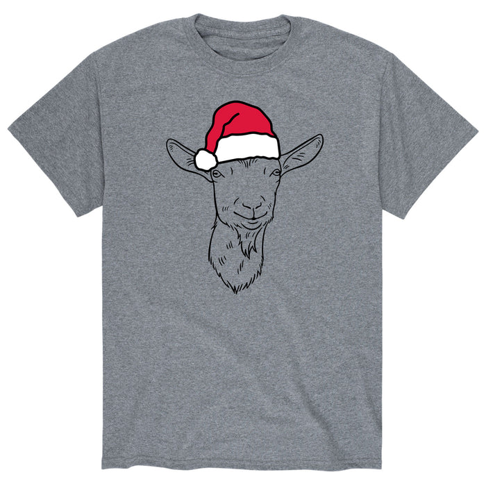 Goat Wearing Santa Hat - Men's Short Sleeve T-Shirt