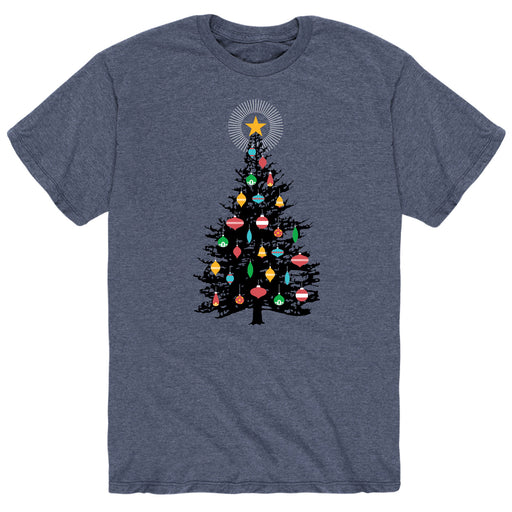 Tree with 2D Colorful Ornaments - Men's Short Sleeve T-Shirt