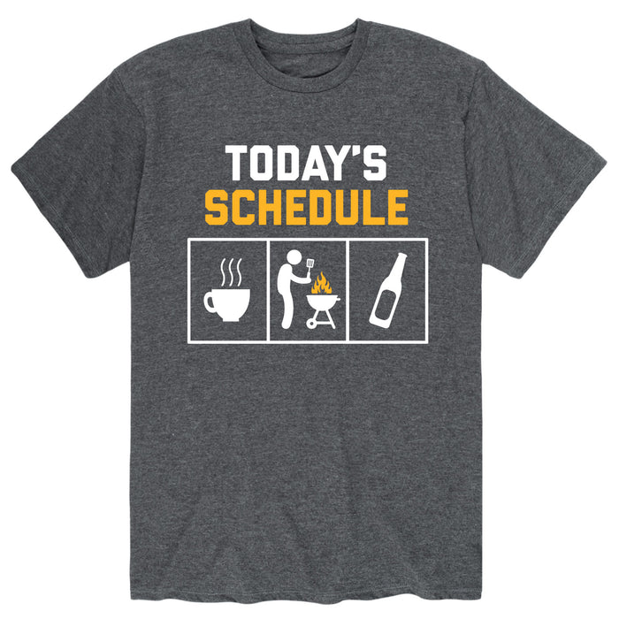Todays Schedule Grilling Beer - Men's Short Sleeve T-Shirt
