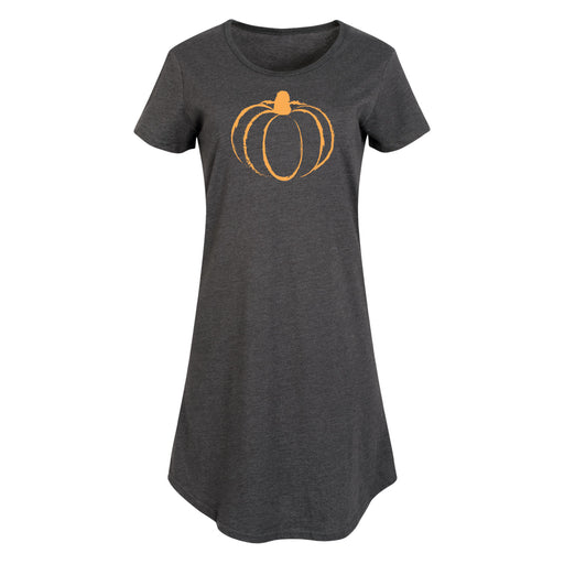 Brushtroke Pumpkin - Women's Short Sleeve Dress