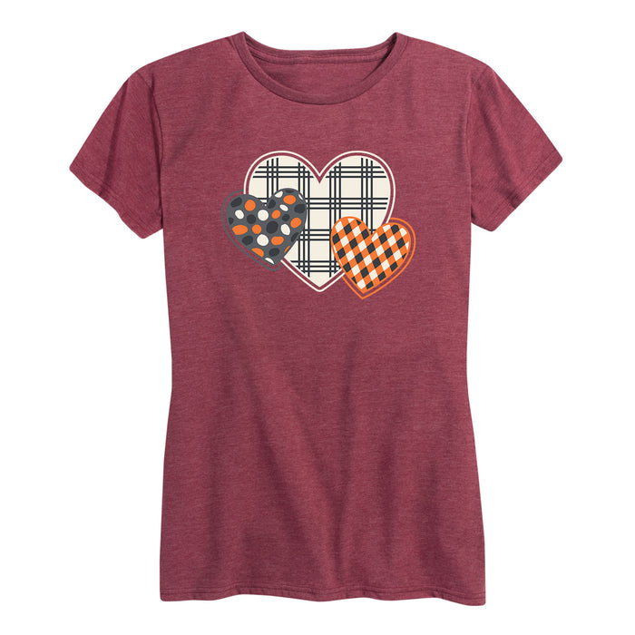 Fall Patterned Hearts - Women's Short Sleeve T-Shirt