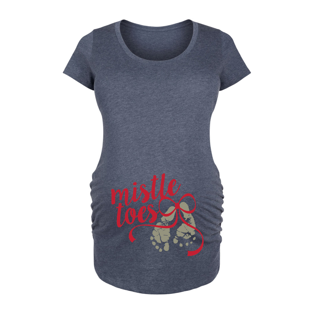 Mistle Toes - Women's Maternity Scoop Neck Graphic T-Shirt