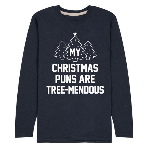 Christmas Puns Are Treemendous - Men's Long Sleeve Jersey T-Shirt