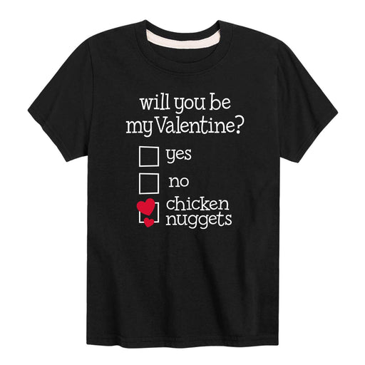 Will You Be My Valentine Nuggets - Toddler and Youth Short Sleeve Graphic T-Shirt