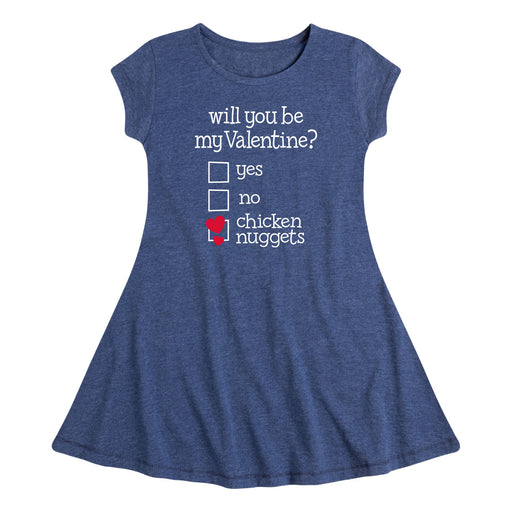 Will You Be My Valentine Nuggets - Toddler & Youth Fit & Flare Dress